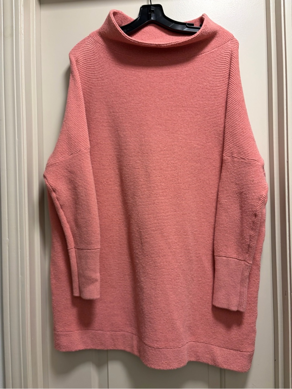 Free People Ottoman Slouchy Tunic Sweater Womens S Pink Blush Mauve Ribbed Cozy